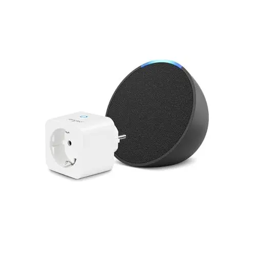 Produktbild: Echo Pop | Anthrazit + Sengled Smart Plug, Funktionert mit Alexa - Smart Home-Einsteigerpaket