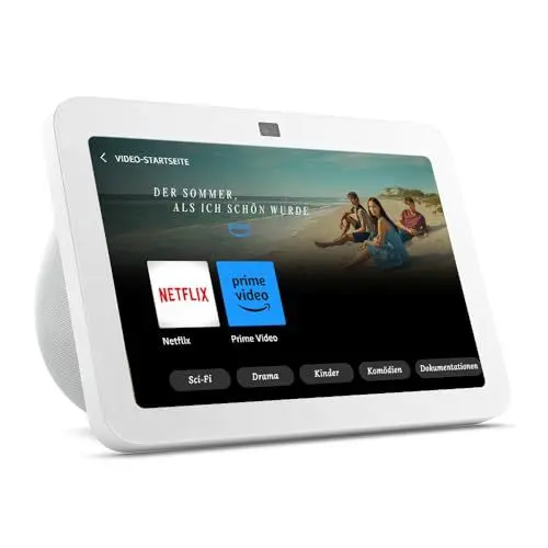 Produktbild: Echo Show 8 (Neueste Generation) | Smarter HD-Touchscreen mit 3D-Audio, Smart-Home-Hub und Alexa | Weiß