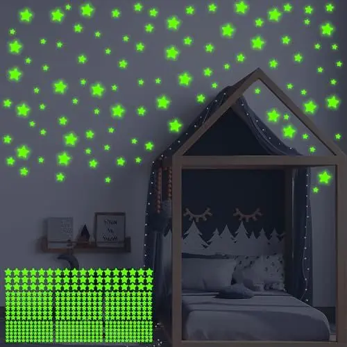 Produktbild: ECHOCUBE 432STK Im Dunkeln Leuchtende Aufkleber, 3D Sternedecke, Kinderzimmer Wandaufkleber, DIY Fluoreszierende Stern Aufkleber Für Baby's Schlafzimmer, Kinderzimmer, Wohnzimmer Dekoration
