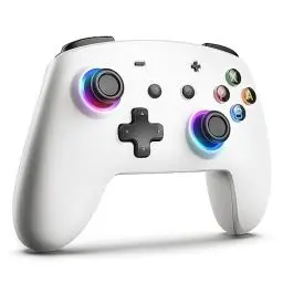 Produktbild: ECHTPower Switch Controller für Switch/OLED/Lite, Switch Pro Controller, 9 LEDs Wireless Controller für Switch mit Turbo, 6-Achsen, Aufwachen, Gyroskop, SYNC, Makro und Screenshot -Weiß