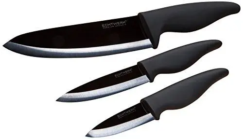 Produktbild: ECHTWERK EW-KM-0150 Keramikmesser Set 3tlg Black Mirror Messer