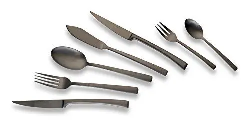 Produktbild: ECHTWERK Tafelbesteck Avelino, Black Edition, 42-teilig, Essbesteck für bis zu 6 Personen, Edelstahl 18/10, mattiert, Hochwertiges Besteck Set, für festliche Tafeln, inkl. Aufbewahrungs-Kassette