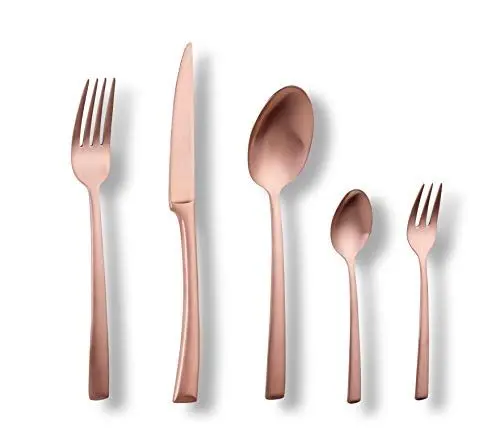 Produktbild: ECHTWERK Tafelbesteck Avelino, Bronze Edition, 30-teilig, Essbesteck für bis zu 6 Personen, Edelstahl 18/10, mattiert, Hochwertiges Besteck Set, für festliche Tafeln, inkl. Aufbewahrungs-Kassette