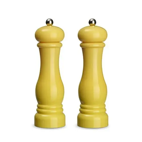 Produktbild: Echtwerk 2-teiliges Gewürzmühlen Set, Salz- und Pfeffermühle aus hochwertigem ABS-Kunststoff, Keramikmahlwerk, Manuelle Mühle, Ideal für Gewürze wie Pfeffer, Salz und Chili, Gelb, 21 cm