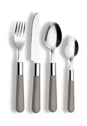 Produktbild: Echtwerk Besteck Set “Bistro“, mit Kunststoffgriffen, Campingbesteck, Picknickbesteck, leichtes Reisebesteck, Outdoor-Besteck für Grillen im Freien, 16-teilig, bis zu 4 Personen, Edelstahl 18/0, Grau