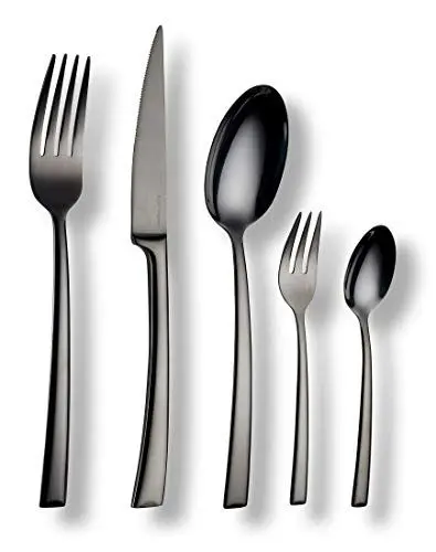 Produktbild: Echtwerk EW-BS-3010S Tafelbesteck Avelino/Shiny-Black Edition, 30-teilig, für 6 Personen, Edelstahl 18/10-hochglänzend, Hochwertiges Besteck Set, inkl. Aufbewahrungs-Kassette, 18/10 Stahl, Schwarz