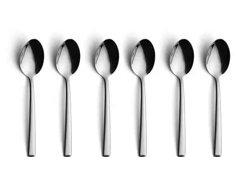 Produktbild: Echtwerk Kaffee-/Tee-/Mokkalöffel, 6-teiliges Löffel Set, für Kaffee und Tee, mit glänzender Oberfläche, aus hochwertigem Edelstahl 18/10, modern und langlebig, Avelino-Silber Edition