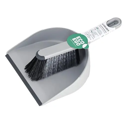 Produktbild: Eco Ego Handfeger Und Schaufel Besen Und Kehrschaufel Set Kehrblech Kehrset Kehrgarnitur Mit Kombination Von Harten Und Weichen Borsten U-Collect