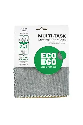 Produktbild: Eco Ego Mikrofasertuch Reinigungstuch Allzwecktuch Putztuch Microfasertuch Putzlappen Trockentuch Für Küche Bad Wohnzimmer Glas Scheiben Spiegel LCD Auto Multi-Task Grau 35 x 35 cm 1 St.