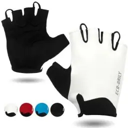 Produktbild: Eco-daily Fahrradhandschuhe Halbfinger Herren Damen,Sommer Fahrrad Handschuh Kurz with Gepolstert Atmungsaktive Radsporthandschuhe für Mountainbike & Rennrad（M,Weiß