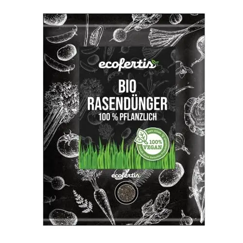 Produktbild: ECOFERTIS Bio Rasendünger - 10kg Organischer Grasdünger | Zertifizierter Langzeitdünger für saftig grünen Rasen in Frühjahr & Herbst | NPK Gras Dünger mit Langzeitwirkung - Sicher für Kinder & Hunde