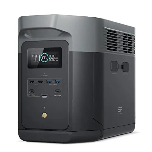 Produktbild: EcoFlow DELTA 2 Max tragbare Powerstation 2048Wh, erweiterbar 2-6 kWh, LFP-Batterie mit 3000 Zyklen, 80% Ladung <1 Std, 3000W Max Ausgangsleistung, Solargenerator für Zuhause, Camping, Wohnmobil