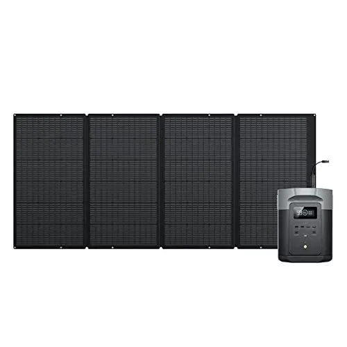 Produktbild: EcoFlow DELTA 2 Max tragbare Powerstation 2048Wh mit 400W Solarpanel, Balkonkraftwerk mit speicher Solaranlage, Schnellladung Solargenerator, für Outdoor, Camping, Wohnmobil, Garten