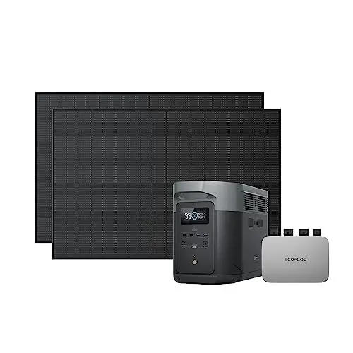 Produktbild: EcoFlow PowerStream Balkonkraftwerk 0% VAT, WiFi Mikrowechselrichter 600W, Delta 2 Max tragbare Powerstation, 400W Rigid Solarpanels × 2, App-Steuerung, für Zuhause, Garten