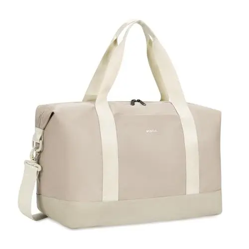 Produktbild: ECOHUB 30L Reisetasche Handgepäck Groß, für Easyjet Handgepäck 45x36x20, Faltbare Handgepäck Tasche für Flugzeug, Sporttasche mit Abnehmbar Nass-Tasche, Weekender Damen Herren(Beige)