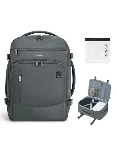 Produktbild: ECOHUB Rucksack Easyjet Handgepäck 45x36x20 Reiserucksack Gepäck Laptop Daypacks PET-Recycelte Umweltfreundliche Backpack Wasserdichter Unter Sitzplatz 30L backpack Herren Damen(Grau)
