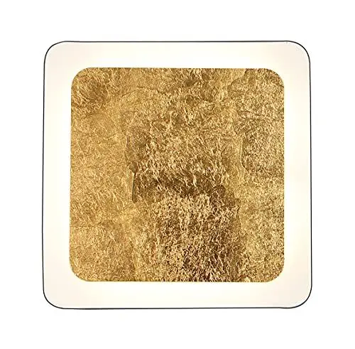Produktbild: Eco-Light Solaris M - LED Wand- und Deckenleuchte mit Blattgold-Oberfläche 24 Watt Lichtleistung, Edel Wohnzimmer, Schlafzimmer am Tisch und Esszimmer