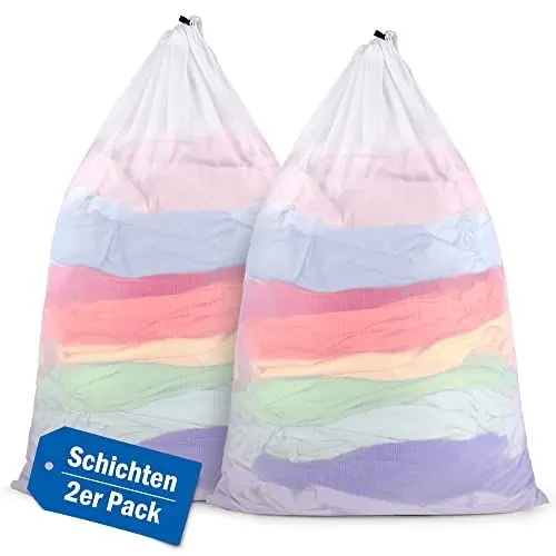 Produktbild: ecooe groß Wäschesack für Waschmaschine, 2 Stück XXL Wäschenetz mit Kordelstopper, 60X90cm Wäschebeutel für Decken, Rucksack, Plüschtiere, lange Röcke, für den Schulanfang, Wohnung, Wohnheim usw