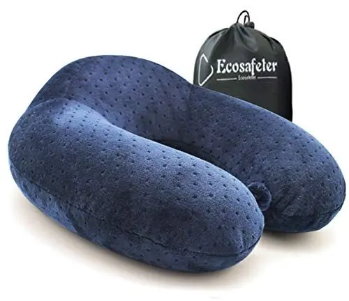 Produktbild: Ecosafeter Tragbares Reisekissen – Perfektes Nackenstützkissen, Luxuriöses, kompaktes & leichtes Schnellpack für Camping, Schlafkissen (Navy blau)