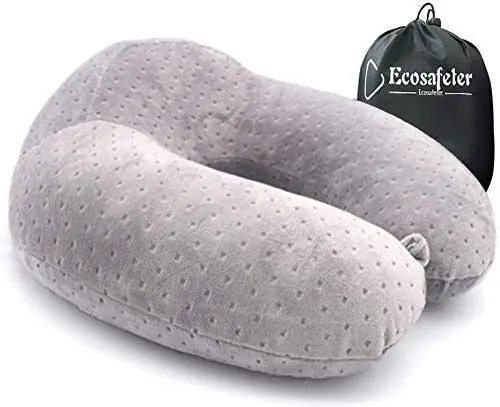 Produktbild: Ecosafeter Tragbares Reisekissen – Perfektes Nackenstützkissen, Luxuriöses, kompaktes & leichtes Schnellpack für Camping, Schlafkissen (Grau)