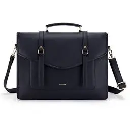 Produktbild: ECOSUSI Laptop Handtasche Damen für Frauen 15,6 Zoll PU-Leder Aktentasche Große Computer-Umhängetasche Messenger Bag Schwarz