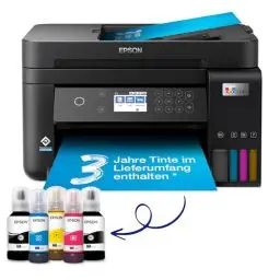 Produktbild: Epson EcoTank ET-3850 A4-Multifunktions-Wi-Fi-Tintentankdrucker, mit einem im Lieferumfang enthaltenen Vorrat an Tinten bis zu 3 Jahren