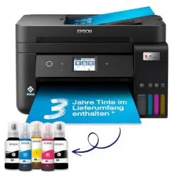 Produktbild: Epson EcoTank ET-4850 A4-Multifunktions-Wi-Fi-Tintentankdrucker, mit einem im Lieferumfang enthaltenen Vorrat an Tinten bis zu 3 Jahren