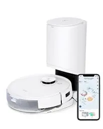 Produktbild: ECOVACS DEEBOT T9+ Saugroboter mit Absaugstation, 3000Pa, Echtzeit-Objekterkennung, KI, Staubsaugerroboter mit Wischfunktion und Saugroboter für Tierhaare, Hartböden, App, Alexa, 175 min Akku, weiß