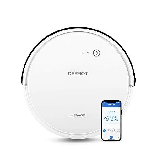 Produktbild: ECOVACS Robotics DEEBOT 600 Saugroboter – Staubsauger Roboter mit MAX-Modus, systematischer Reinigung auf Hartböden, Alexa- & Appsteuerung – Optional mit Wischfunktion