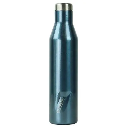 Produktbild: EcoVessel's Aspen Tri Max vakuumisolierte Wasser- und Weinflasche aus Edelstahl, Blue Moon, 750 ml