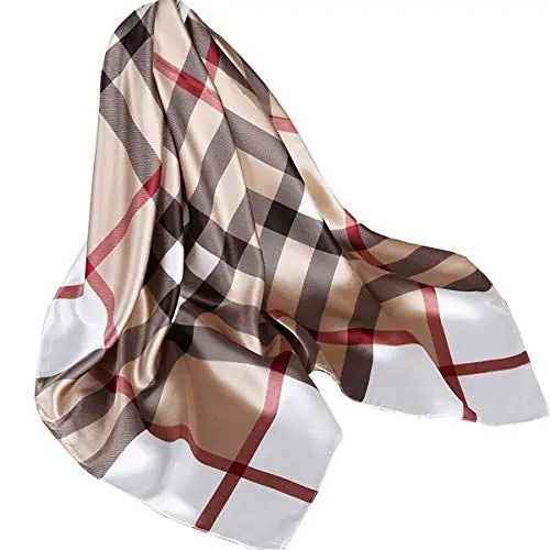 Produktbild: Ecroon Damen Seide Gefühl Schal Halstuch Schal Frauen Elegant Seidenschal Business Seidentuch Scarf Bandana Taschentuch Ansatz Handgelenk Kopftücher