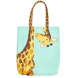 Produktbild: ecrou Jutebeutel, Strandtasche, Tote Bag, Stofftasche Mit Giraffen Design, Einkaufstasche Faltbar Stoffbeutel,Digital Bedruckt Tragetasche Stofftasche Ostern Bunt Desigual Tasche Damen 50 * 42 cm