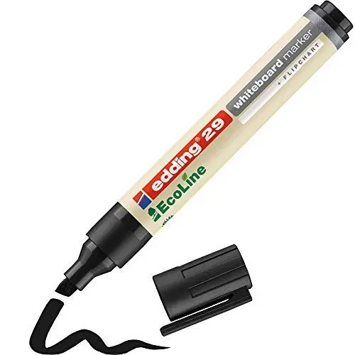 Produktbild: edding 29 Ecoline Whiteboardmarker - schwarz - 1 Whiteboard Stift - Keilspitze 1-5 mm - Boardmarker abwischbar - Whiteboard, Flipchart, Magnettafel, Pinnwand, Memoboard - Sketchnotes - nachfüllbar