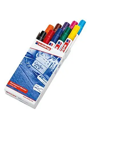 Produktbild: edding 3300 Permanentmarker - mehrfarbig - 10 Stifte - Keil-Spitze 1,5-3mm - schnell trocknender Permanent Marker - wasserfest, wischfest - für Karton, Kunststoff, Holz, Metall - Universalmarker
