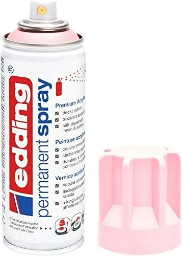 Produktbild: edding 5200 Permanent-Spray - pastell-rosa matt - 200 ml - Acryllack zum Lackieren und Dekorieren von Glas, Metall, Holz, Keramik, lackierb. Kunststoff, Leinwand, u. v. m. - Sprühfarbe