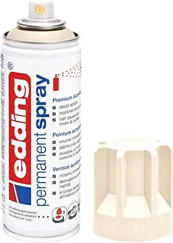 Produktbild: edding 5200 Permanent Spray - hellelfenbein matt - 200 ml - Acryllack zum Lackieren und Dekorieren von Glas, Metall, Holz, Keramik, Kunststoff, Leinwand - Lackspray, Acrylspray, Farbspray