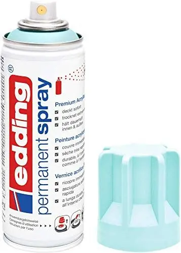 Produktbild: edding 5200 Permanent Spray - pastellblau matt - 200 ml - Acryllack zum Lackieren und Dekorieren von Glas, Metall, Holz, Keramik, Kunststoff, Leinwand - Lackspray, Acrylspray, Farbspray