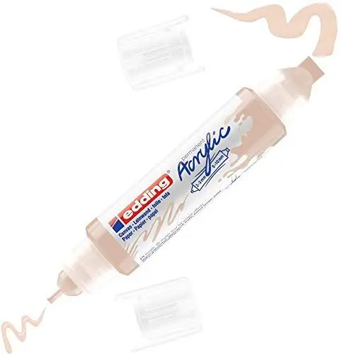 Produktbild: edding 5400 Acryl 3D Double Liner - beige - 1 Acrylfarbe Tube - Doppel-Spitze 2-3,5-10 mm - Acryl Farben zum Malen auf Leinwand, Malpapier und Holz - Acrylstifte wasserfest in Künstlerqualität