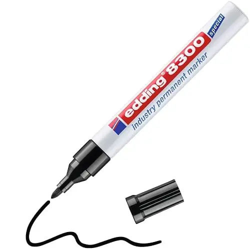 Produktbild: edding 8300 Industrie Permanentmarker - schwarz - Rundspitze 1,5-3 mm - zum permanenten Markieren von leicht öligen und staubigen Oberflächen