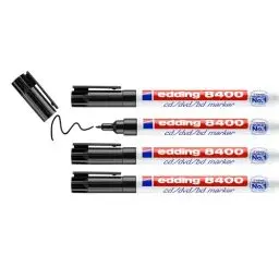 Produktbild: edding 8400 CD/DVD/BD Marker - schwarz - 4 Stift - Rundspitze 0,5-1 mm - für die dauerhafte Beschriftung von CDs, DVDs und Blu-ray Discs