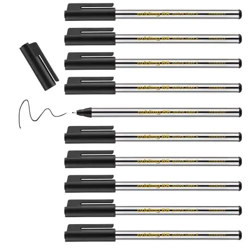 Produktbild: edding 88 - Fineliner - schwarz - 10 Stifte - Rundspitze 0,6 mm - dünner Faserschreiber für feines und präzises Schreiben, Unterstreichen, Zeichnen - für Büro, Schule und Zuhause