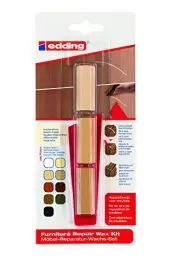 Produktbild: edding 8901 Möbel-Reparatur-Wachs-Set - buche-ahorn - zum Auffüllen und Reparieren von Kratzern und Löchern auf Möbeln und anderen Holzoberflächen