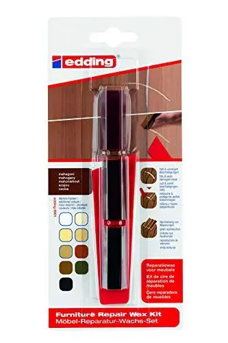 Produktbild: edding 8901 Möbel-Reparatur-Wachs-Set - mahagoni - zum Auffüllen und Reparieren von Kratzern und Löchern auf Möbeln und anderen Holzoberflächen