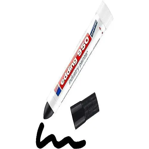 Produktbild: edding 950 Industrie Pastenmarker - schwarz - Packung mit 1 Stift - Rundspitze 10 mm - Marker zum Beschriften von Metall, Stein, Holz - raue oder nasse Oberflächen - permanent, wasserfest