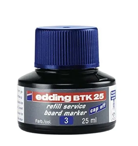 Produktbild: edding BTK 25 Nachfülltinte Whiteboardmarker - blau - 25 ml - mit Tropfendosiersystem, zum schnellen Nachfüllen fast aller edding Whiteboardmarker