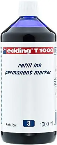Produktbild: edding T 1000 Nachfülltinte Permanent Marker - blau - 1000 ml - mit Tropfenspendersystem, zum schnellen Nachfüllen fast aller edding Permanent Marker
