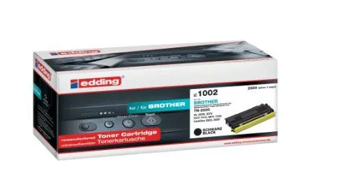 Produktbild: edding Toner EDD-1002 - Schwarz - Reichweite 2500 Seiten - Ersetzt Brother TN-2000