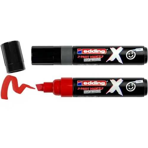 Produktbild: edding X Multimarker - Yay Grey! Set - 2 Multimarker mit pigmentierter Tinte auf Wasserbasis - Keilspitze 2-10 mm - Multimarker für T-Shirts, Sneaker, Handyhüllen und mehr