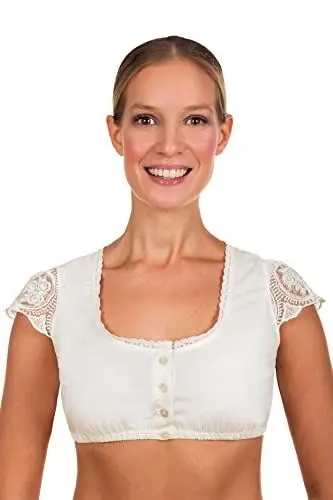 Produktbild: Edelnice Trachtenmode Verschiedene Dirndlblusen Modelle aus Spitze und Baumwolle Gr. 32-54, Romy, 36