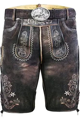 Produktbild: Edelnice Trachtenmode hochwertige Kurze Trachtenlederhose aus Ziegenleder Alex Gr. 48